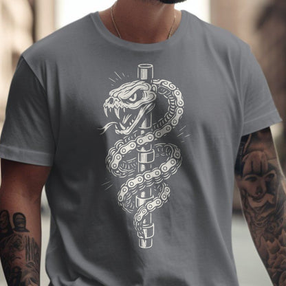 Menacing Snake Wrapped Around Pole T-Shirt product