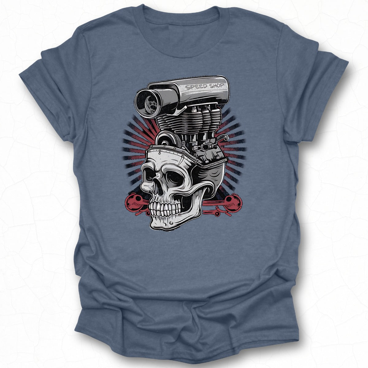 Speed Shop Engine Skull Graphic T-Shirt Apparel
