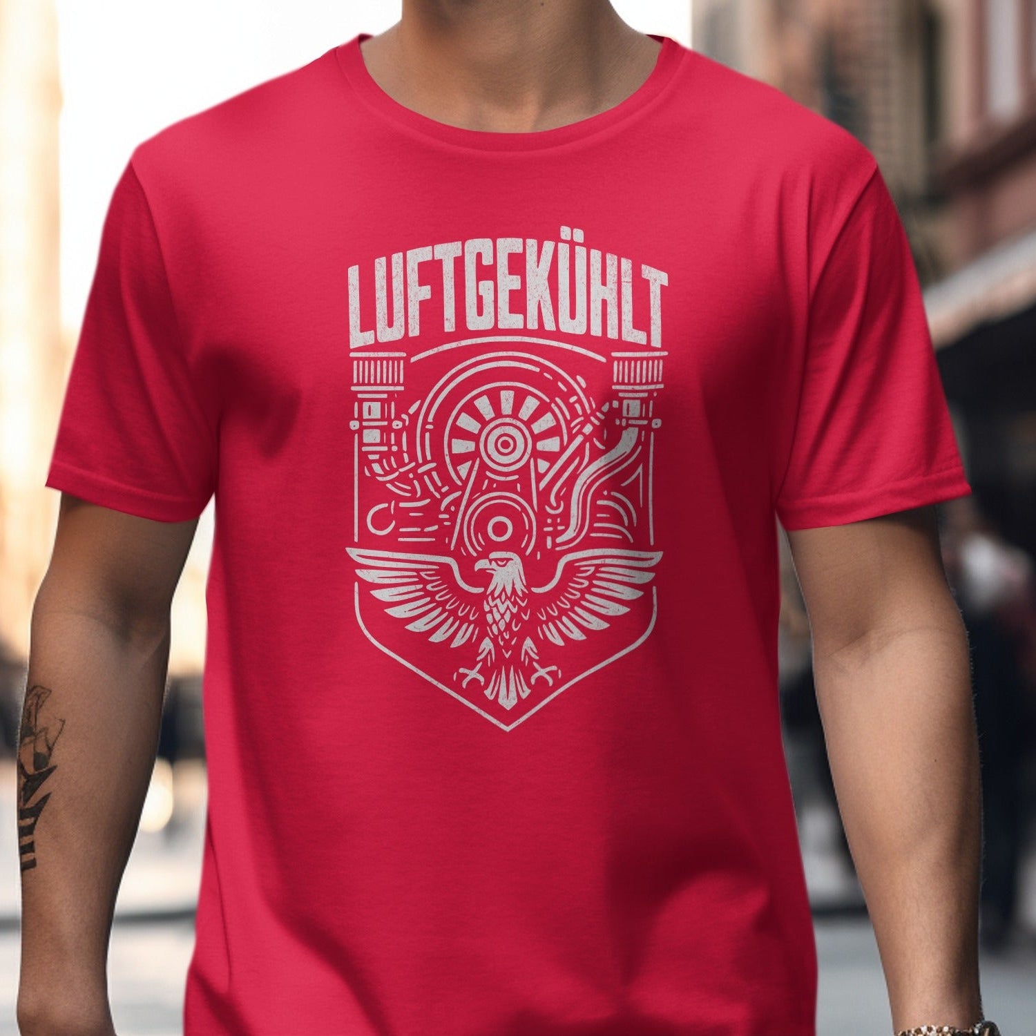 Luftgekühlt design with intricate graphic emblem product type