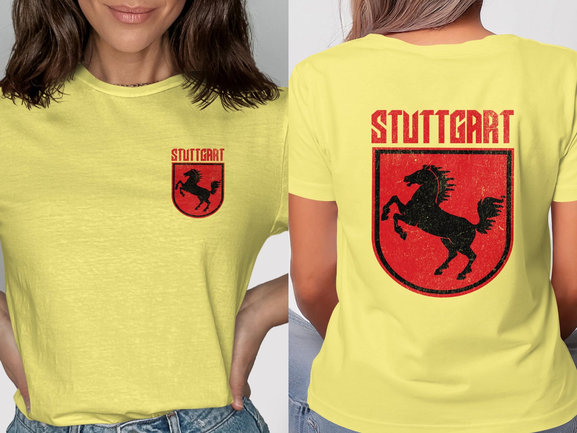 Stuttgart Horse Emblem Yellow Short Sleeve Shirt product