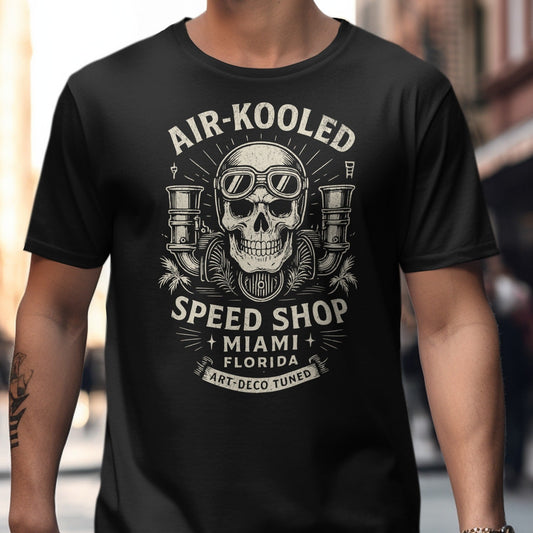 Air-Kooled Speed Shop Skull Design T-Shirt product type