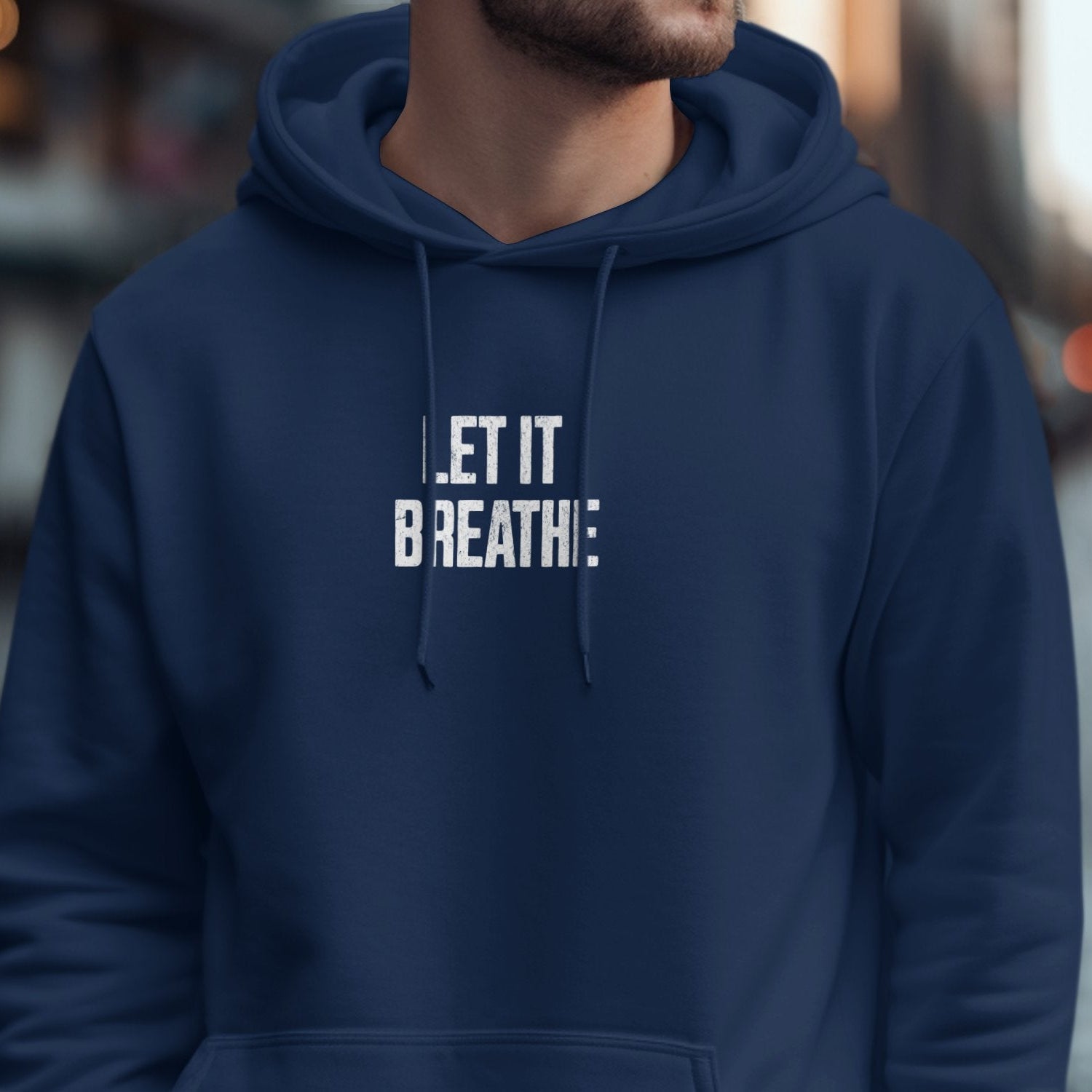 Let It Breathe Blue Graphic Hoodie product