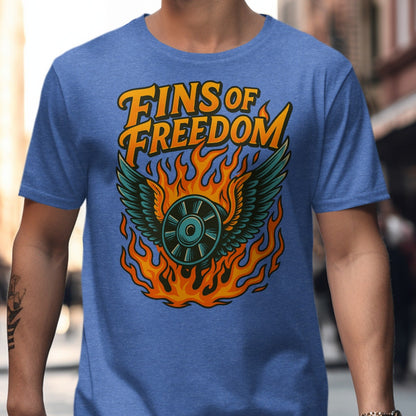 Fins of Freedom Fiery Wheel Graphic T-Shirt product type