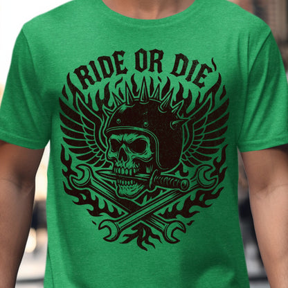 Ride or Die Skull Wings Helmet T-shirt product type