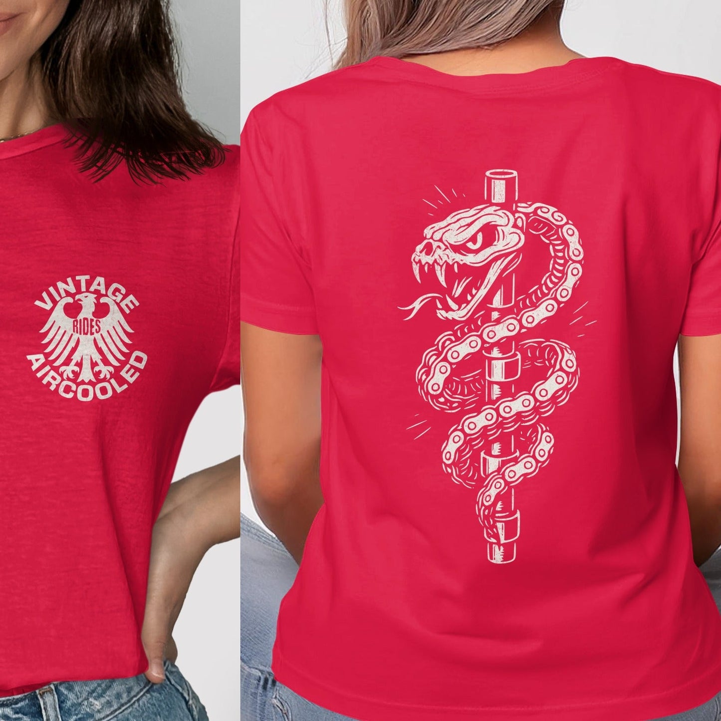 Vintage 1985 Aircooled Snake Printed Red Shirt product