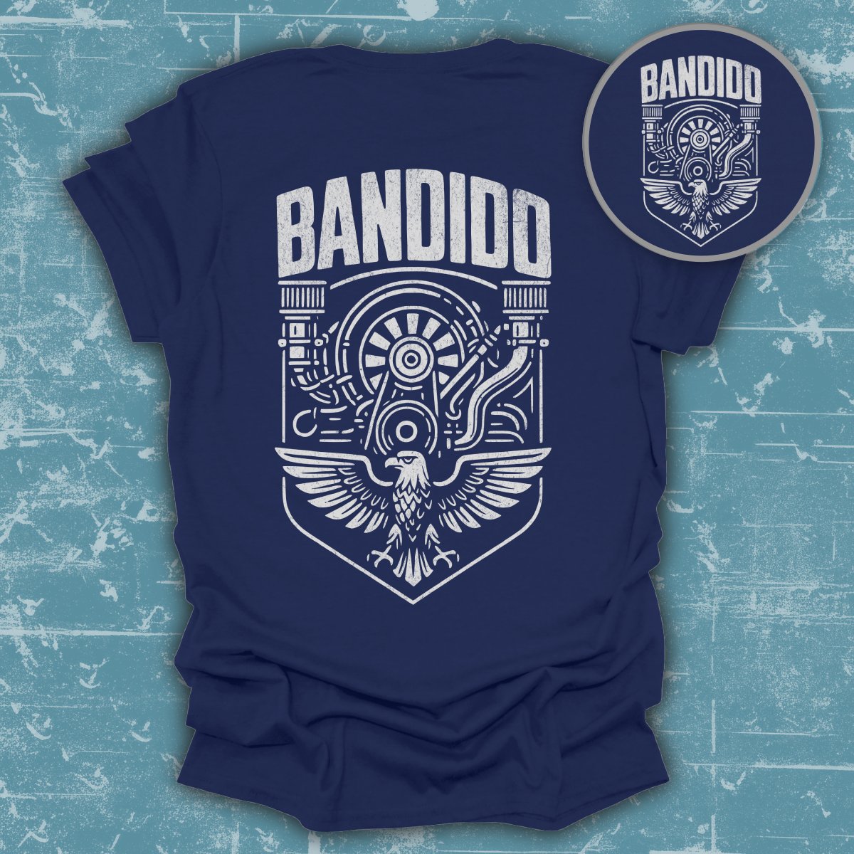 Bandido Blue Shirt with Detailed Eagle Design product