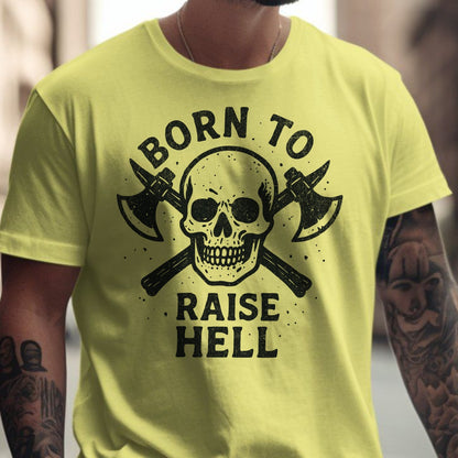 Born to Raise Hell Skull and Axes Graphic T-Shirt