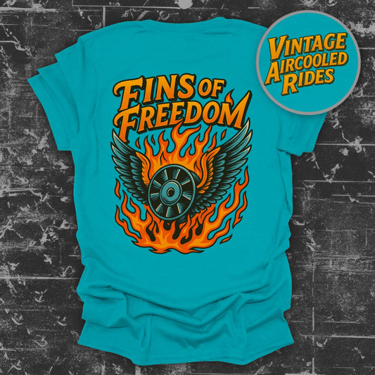 Fins of Freedom Graphic Teal T-Shirt product