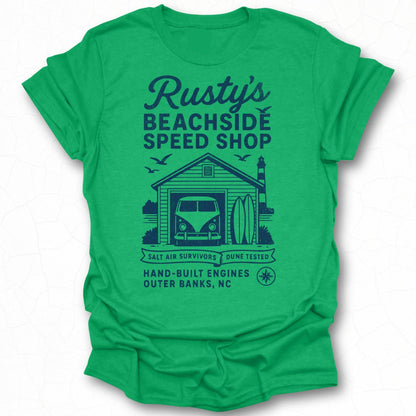 Rusty's Beachside Speed Shop Graphic Tee Shirt
