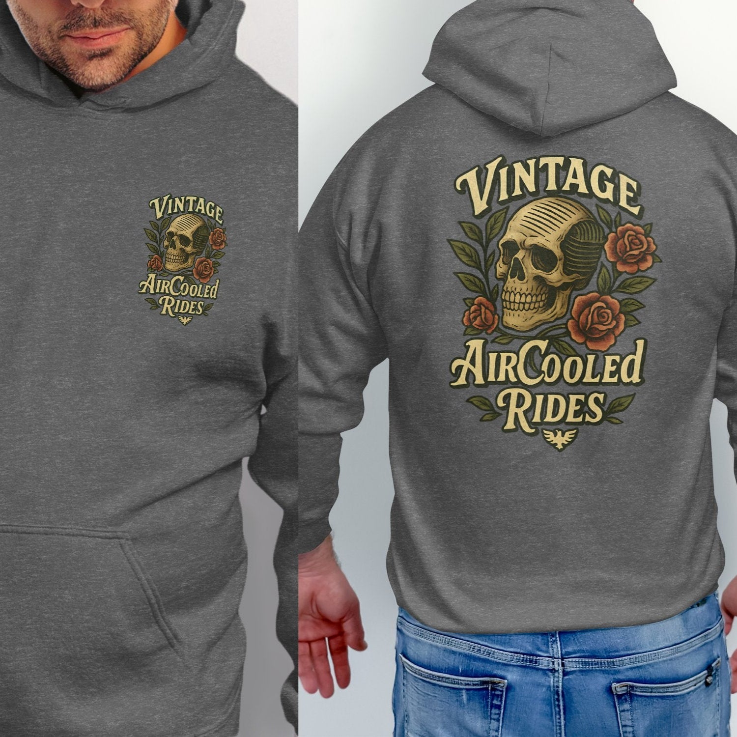 Vintage AirCooled Rides Skull Roses Hoodie product