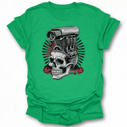 Speed Shop Skull Engine Graphic T-Shirt