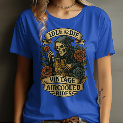 Idle or Die Vintage Aircooled Rides Graphic T-shirt product