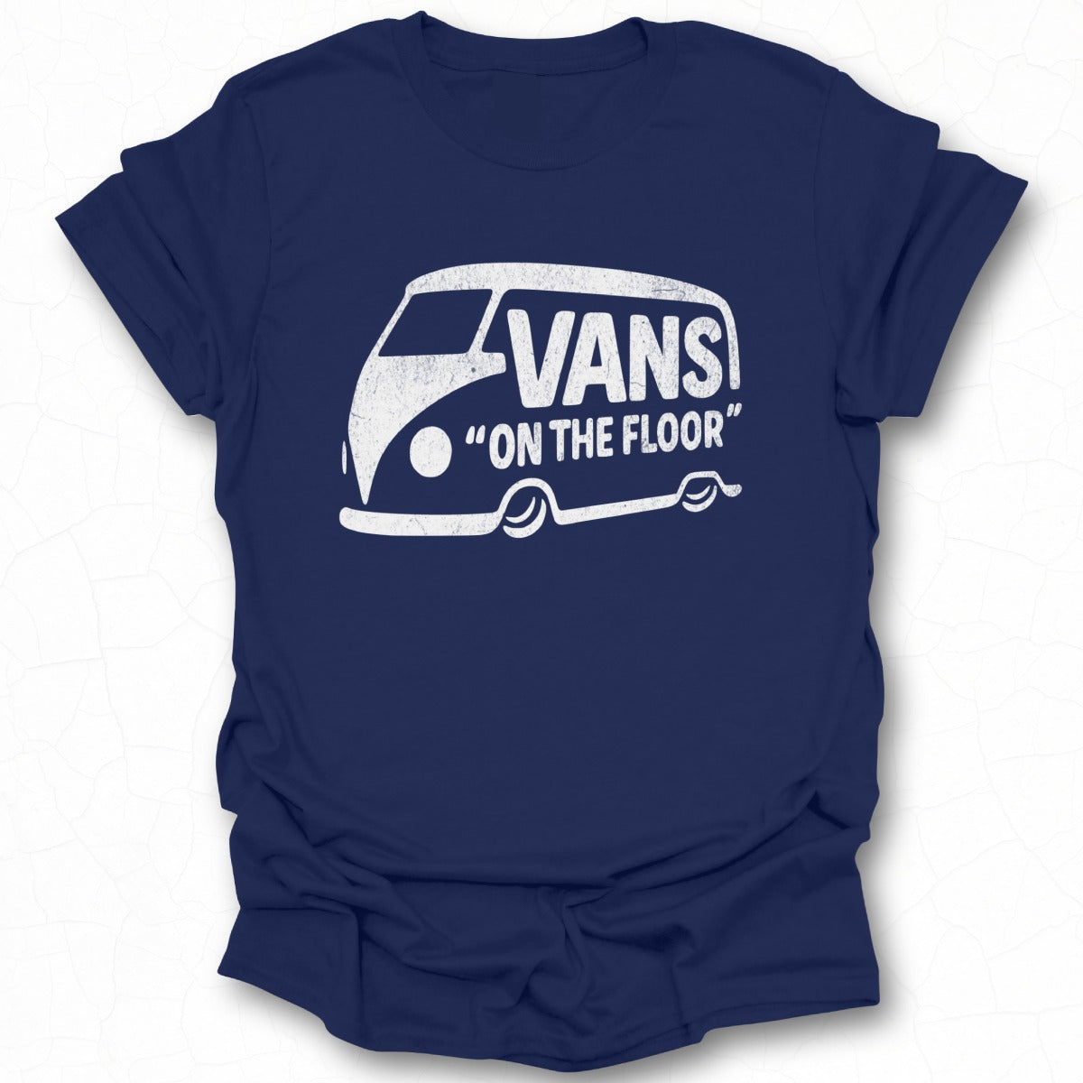 Classic Blue Graphic Tee with Retro Van Design