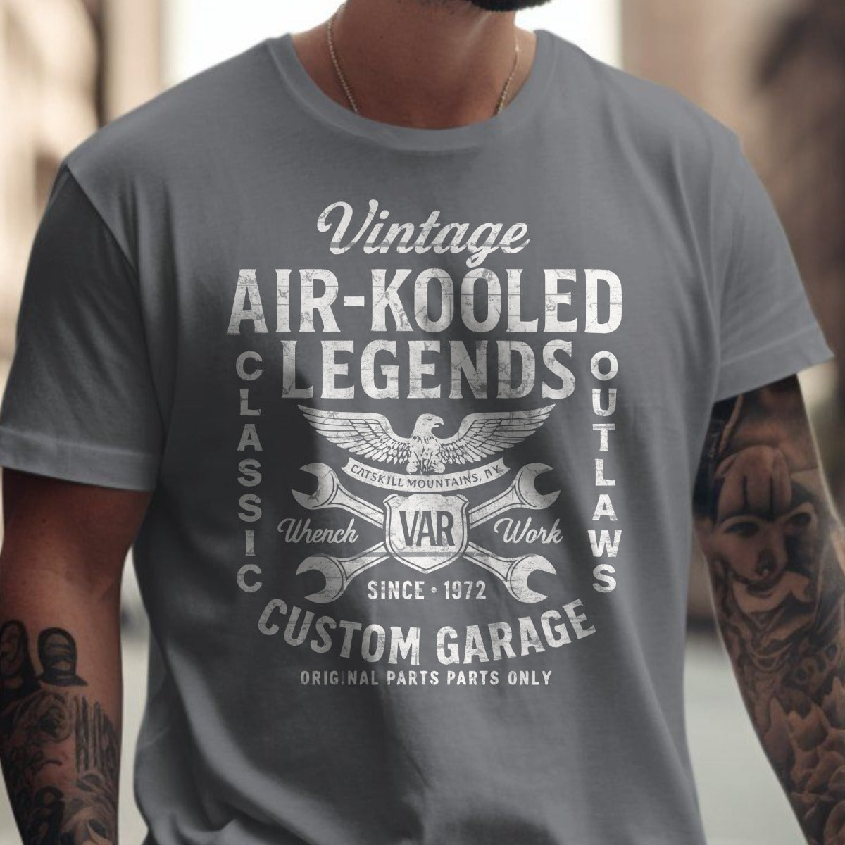 Vintage Air-Kooled Legends Custom Garage T-Shirt