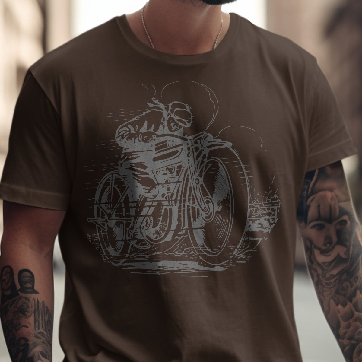 Vintage Motorcycle Rider Graphic T-Shirt
