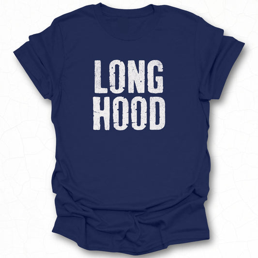 Long Hood Printed Blue T-Shirt Fashion Clothing
