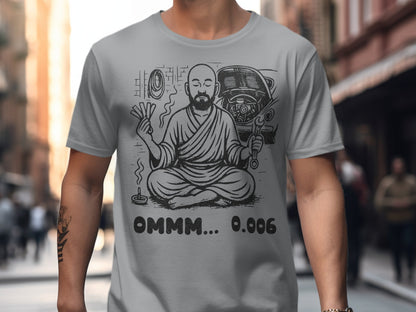 Meditating Monk with Om Symbol Graphic T-shirt product