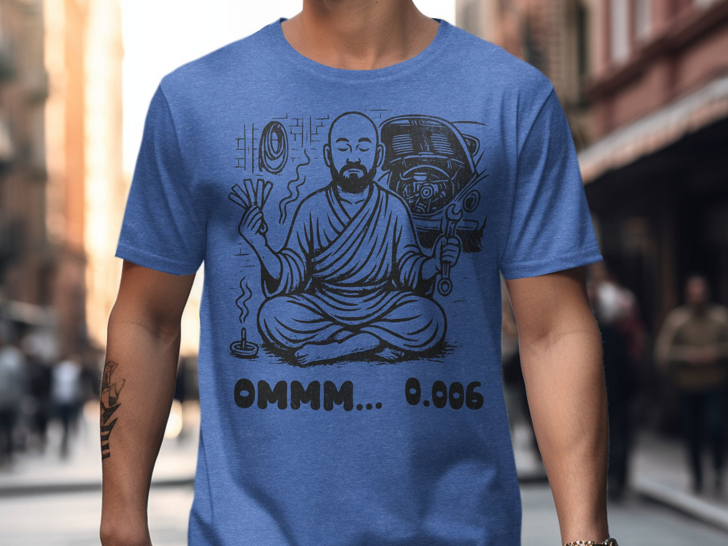 Meditating Figure Comic Style Design Graphic T-Shirt product