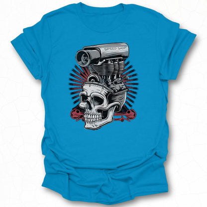 Skull with Engine Graphic T-Shirt