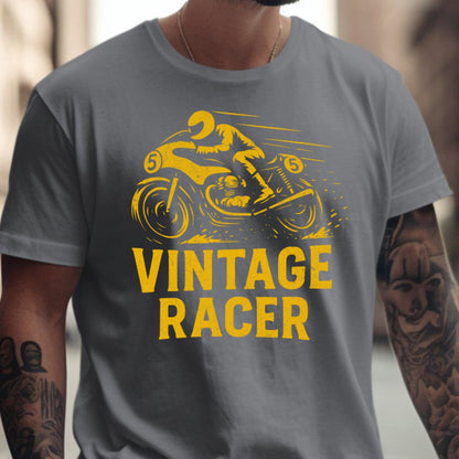 Vintage Racer Graphic Tee for Motorcycle Enthusiasts product type