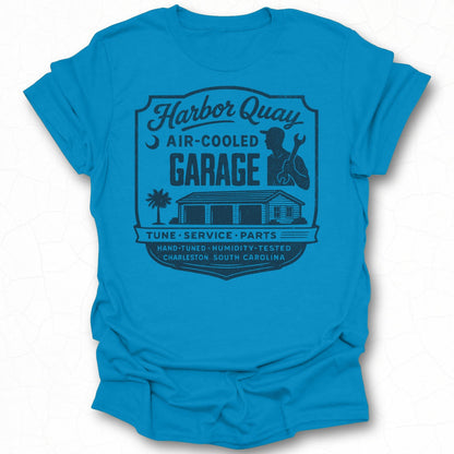 Harbor Quay Air-Cooled Garage T-Shirt for Car Enthusiasts