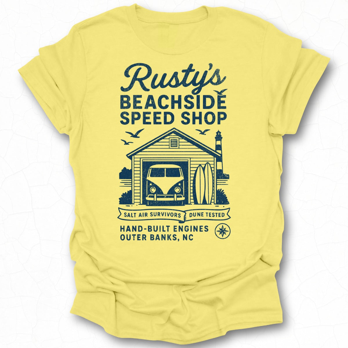 Rusty's Beachside Speed Shop Hand Built Engines T-Shirt