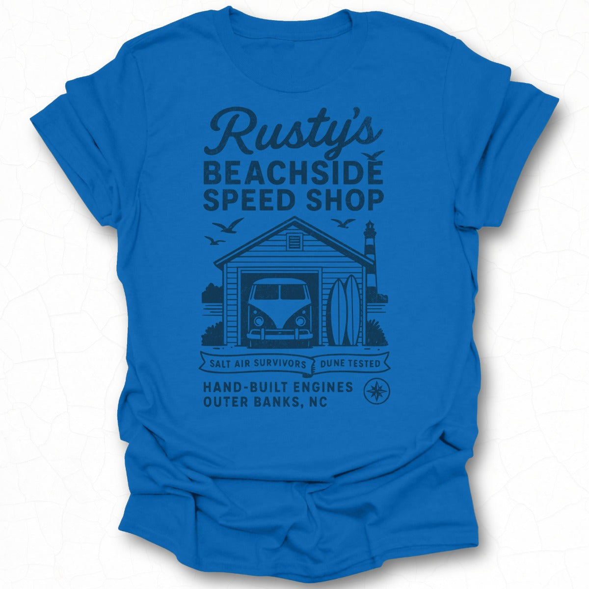 Rusty's Beachside Speed Shop Hand Built Engines Shirt