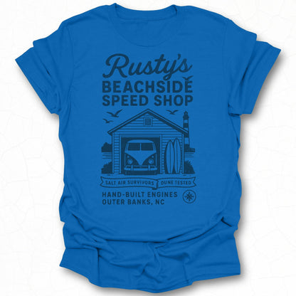 Rusty's Beachside Speed Shop Hand Built Engines Shirt
