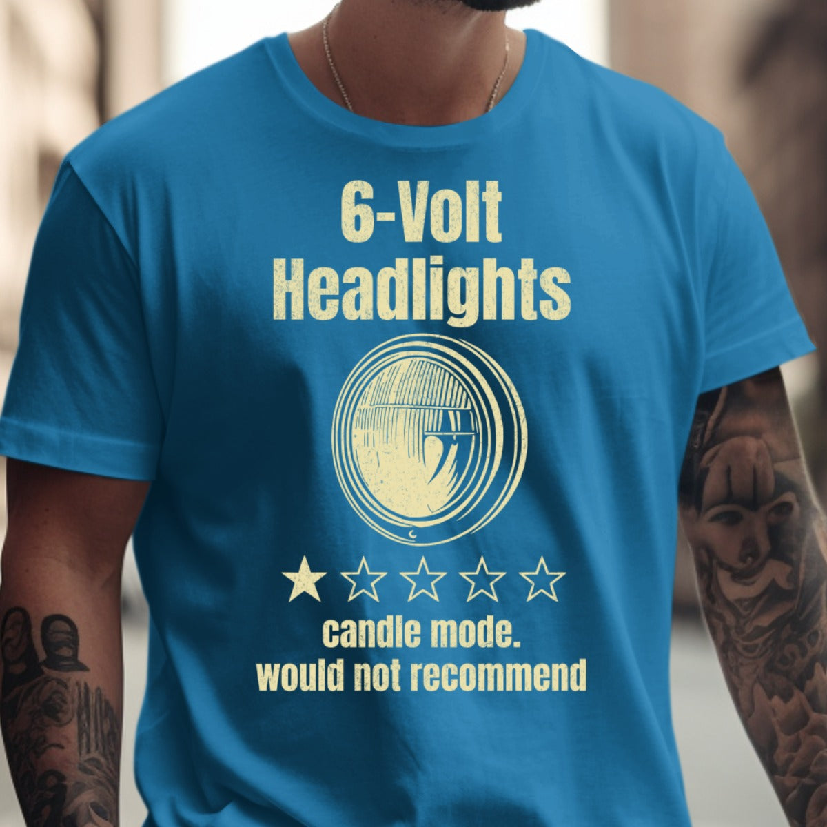 Funny 6-Volt Headlights Graphic Tee Shirt Product