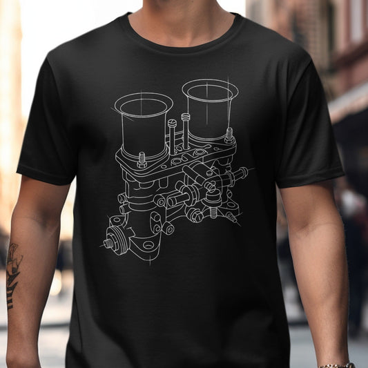Vintage Automotive Blueprint Design T-Shirt product type