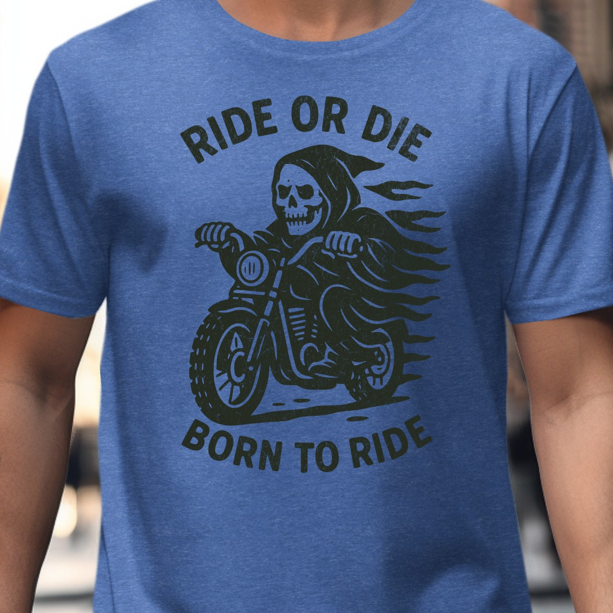 Ride or Die Born to Ride Grim Reaper T-shirt