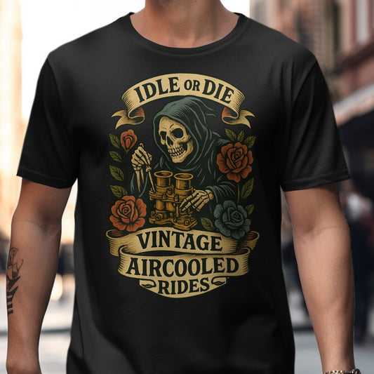 Idle or Die Vintage Aircooled Rides T-Shirt product type