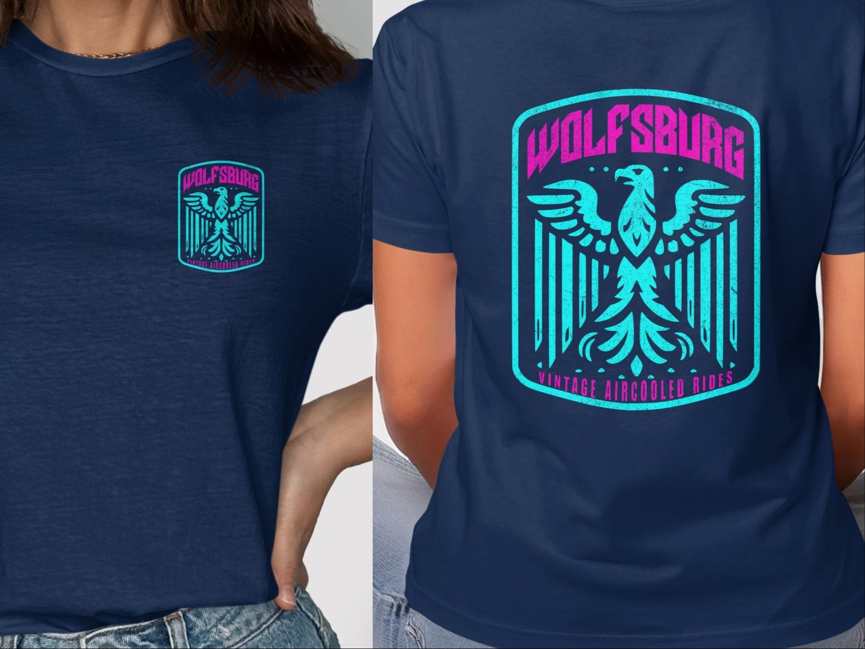 Wolfsburg Vintage Aircooled Rides Eagle design T-shirt product