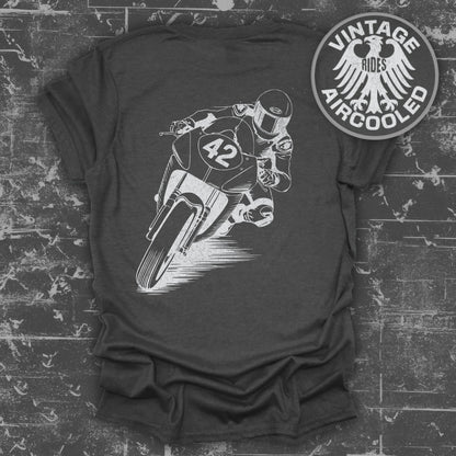 Vintage Racing 42 Motorcycle Rider Graphic T-Shirt product