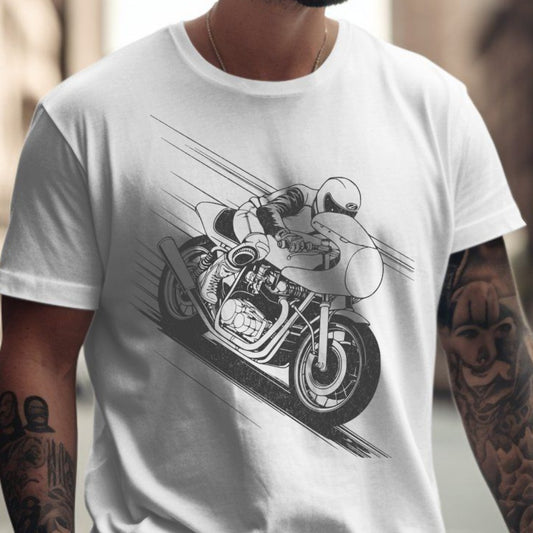 Retro Motorcycle Racer Illustration T-Shirt product