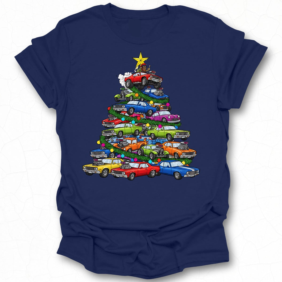 Classic Cars Christmas Tree Graphic Shirt
