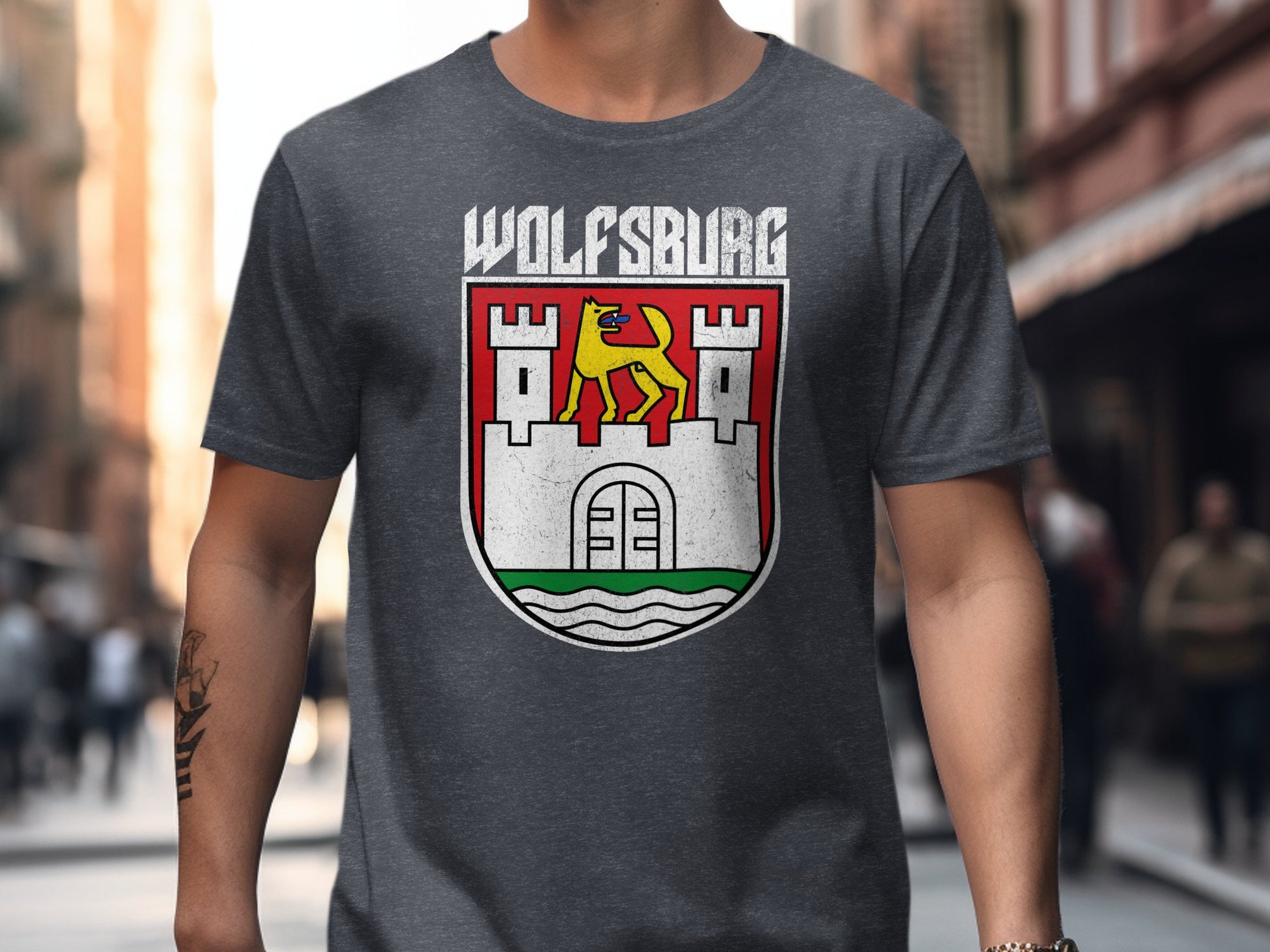 Wolfsburg City Crest Retro Graphic T-Shirt product