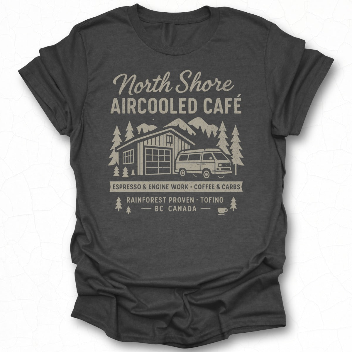 North Shore Aircooled Cafe Graphic Tee Ideal for Car Enthusiasts