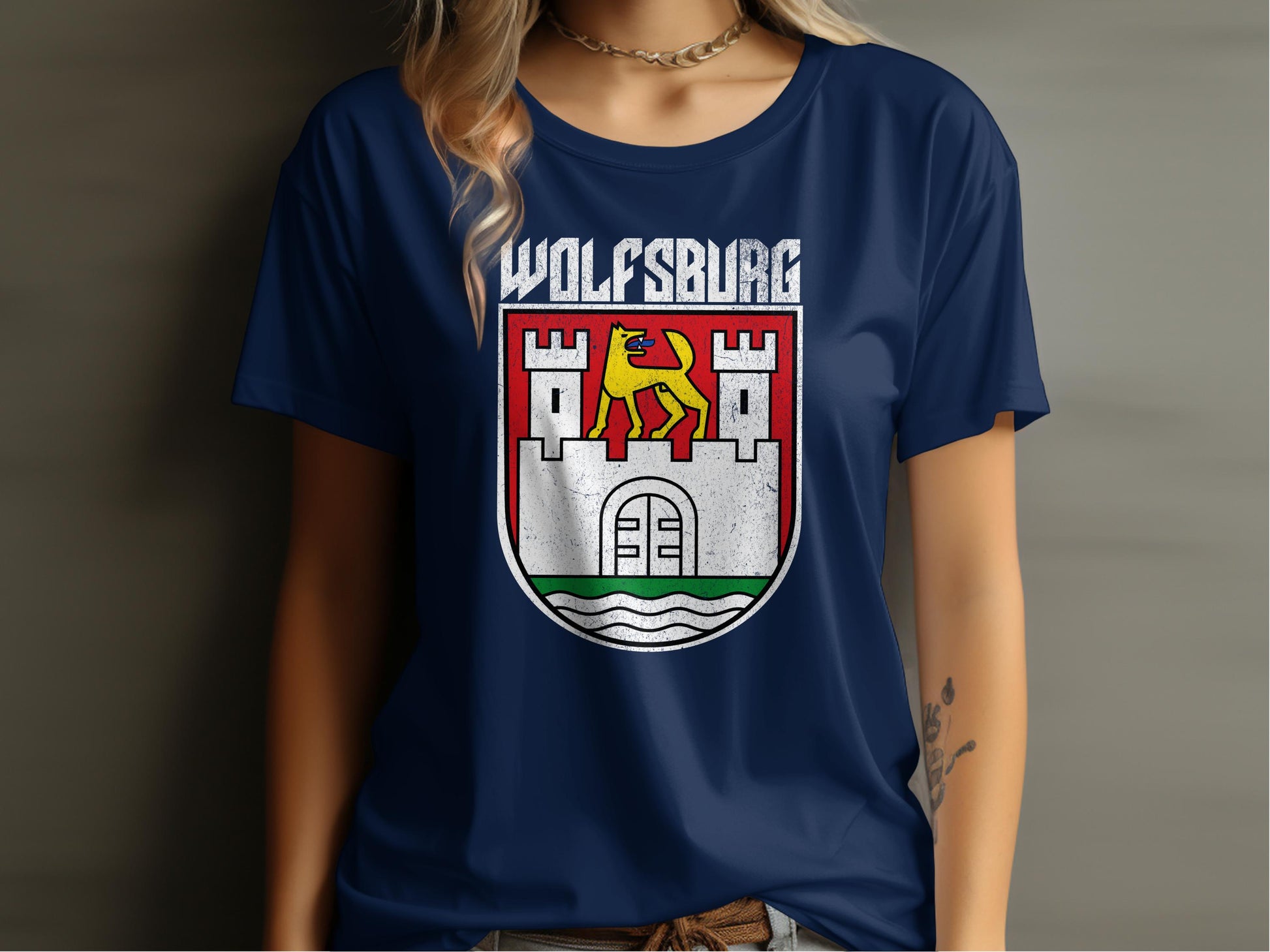 Wolfsburg Crest Graphic Print Blue Shirt product