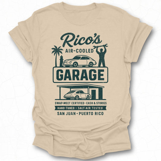 Rico's Air-Cooled Garage Vintage Style T-Shirt