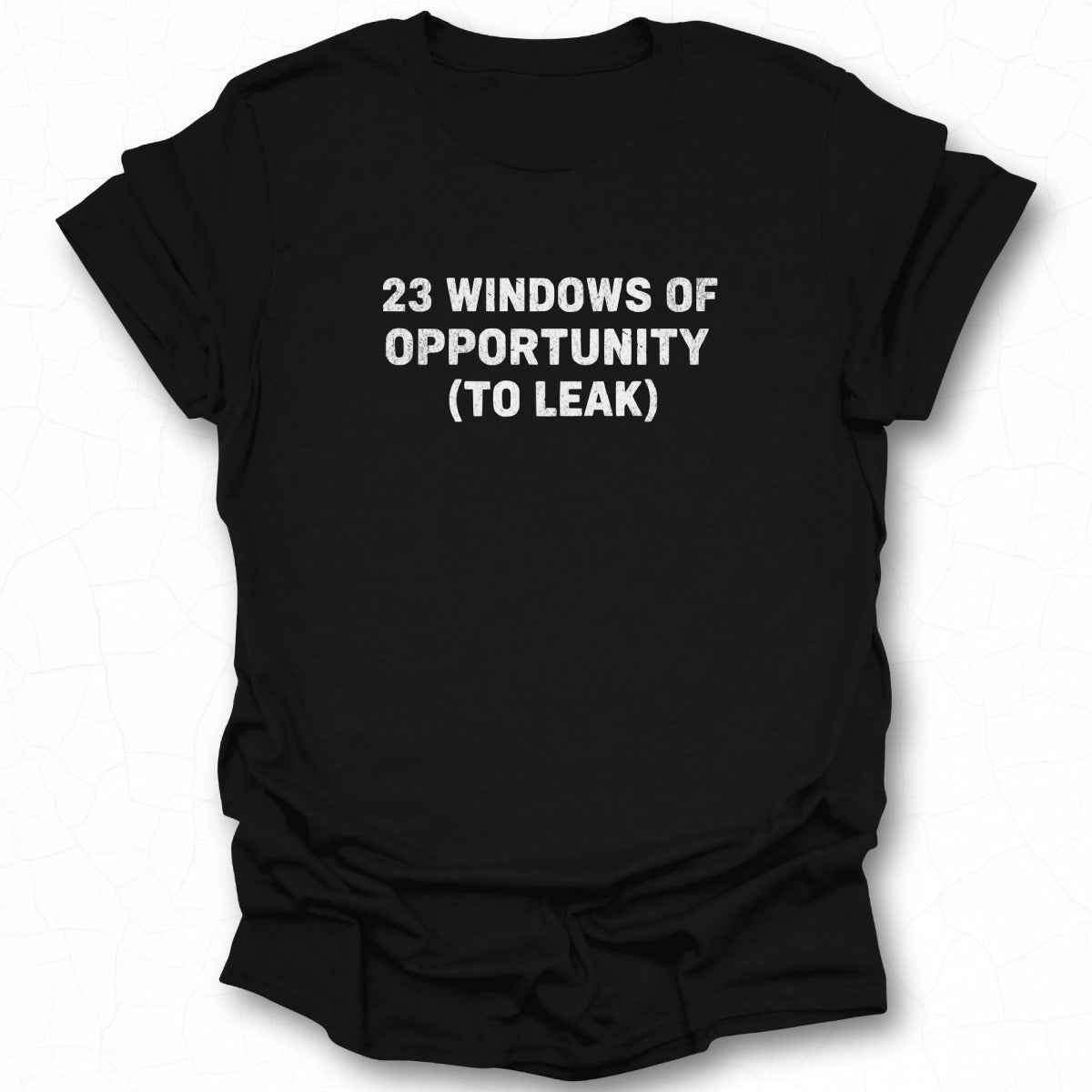 23 Windows Of Opportunity To Leak Graphic Tee