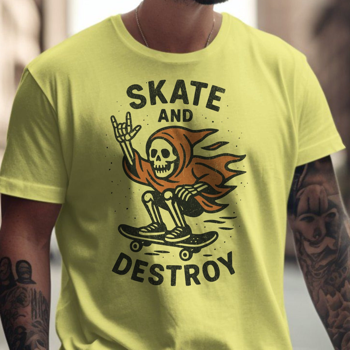 Skate and Destroy Skull Rider Graphic T-Shirt