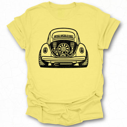Vintage Aircooled Rides Yellow Graphic T-shirt