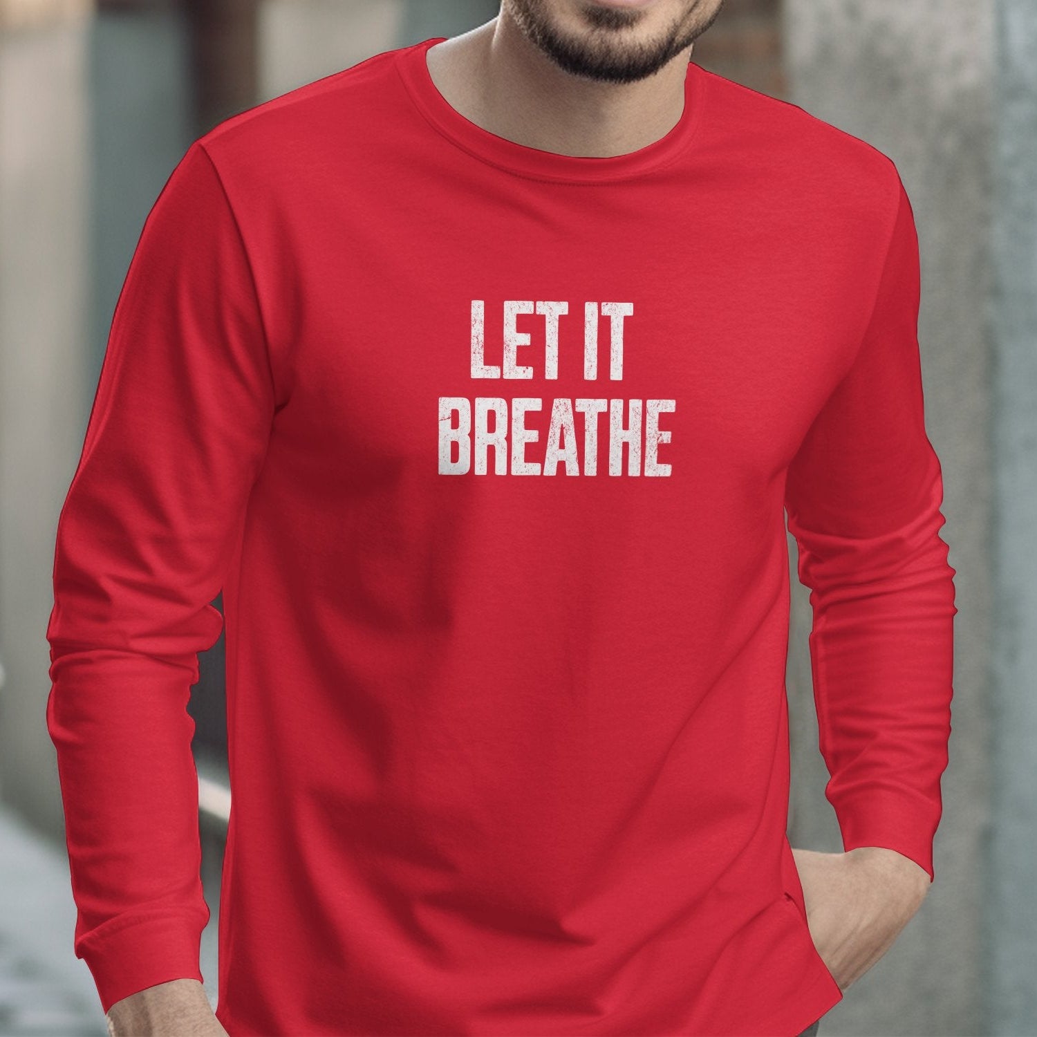 Let It Breathe Red Casual Long Sleeve Shirt product