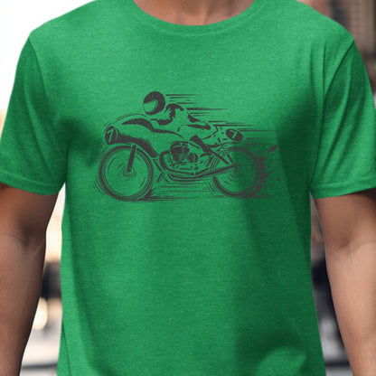 Racing Motorcycle Graphic Green Tee Shirt product type
