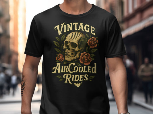 Vintage AirCooled Rides Skull Graphic T-Shirt product type
