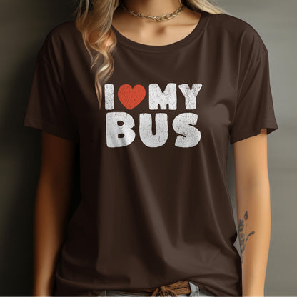 I Love My Bus Graphic Print Casual Wear Product Type