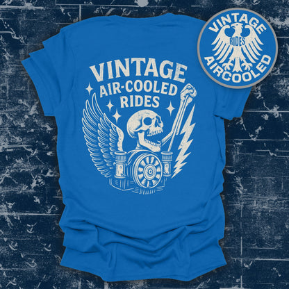 Vintage Air Cooled Rides Blue Graphic T-Shirt Product