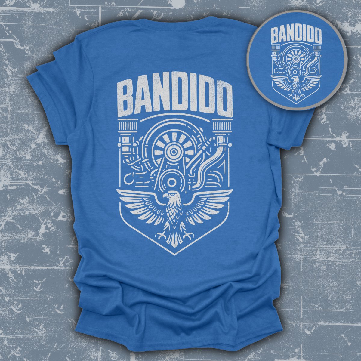 Bandido Blue Graphic Tee with Eagle Print product type
