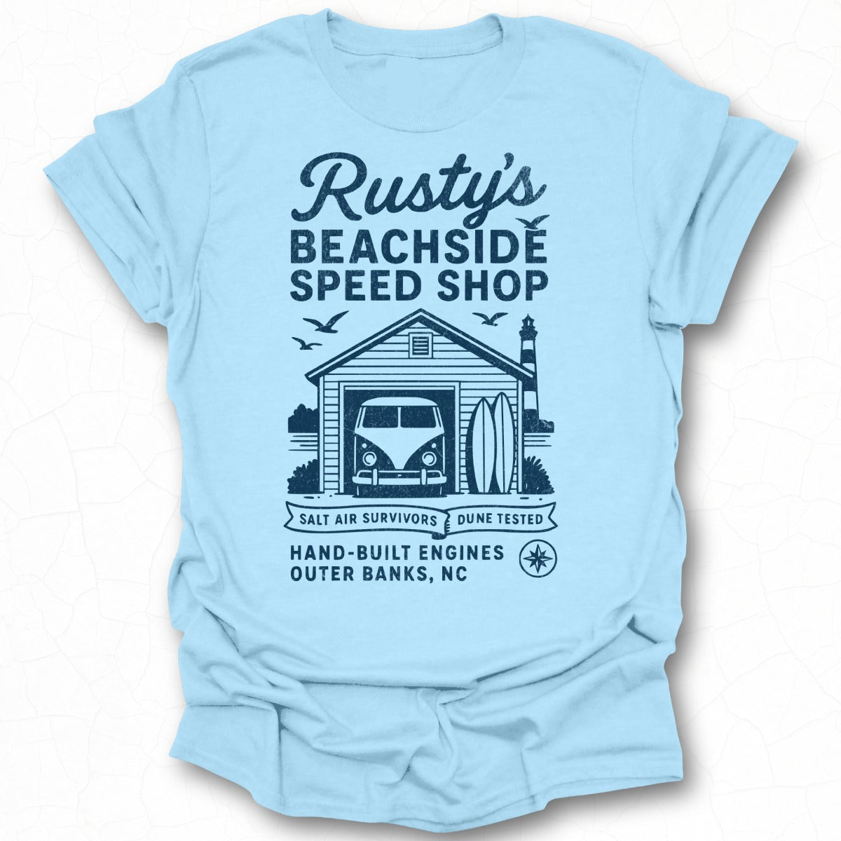 Rusty's Beachside Speed Shop Hand-Built Engines Shirt